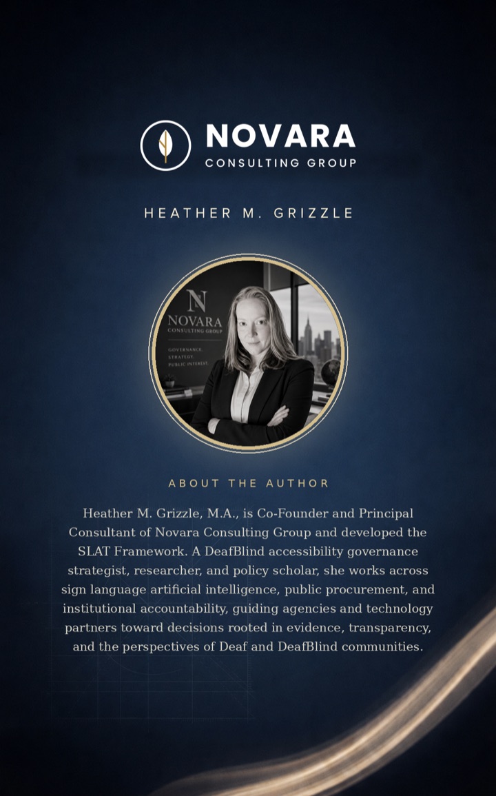 Back cover of the SLAT Index volumes: a portrait of Heather M. Grizzle above the about-the-author note